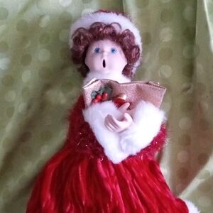 Festive Red Holiday Caroler Figurine
